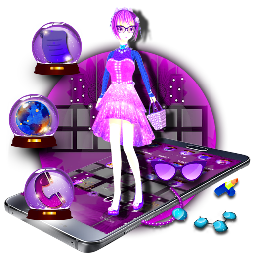 3D Cute Sex Doll Theme cute.purple.girl.theme 1.1.6 APK